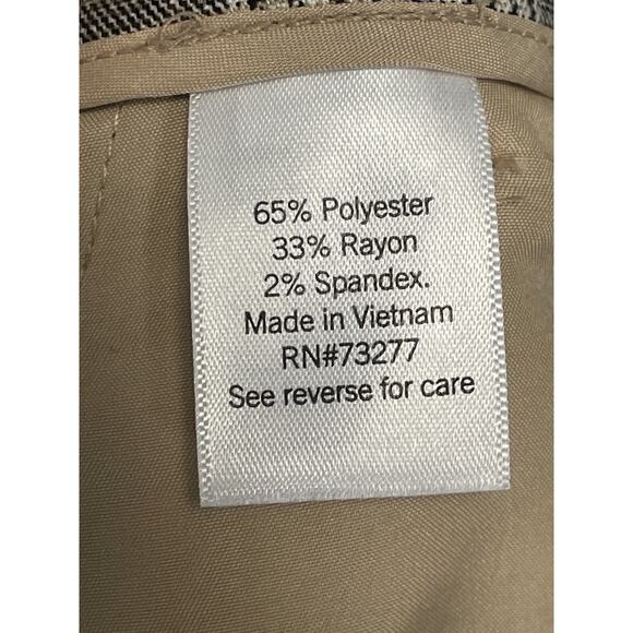 Nine West Pants Womens 2 Brown Plaid Straight High Rise Trousers Career Office - Picture 8 of 14